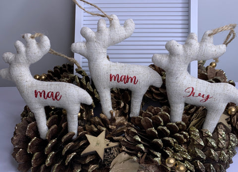 Christmas Fabric Reindeer Decoration