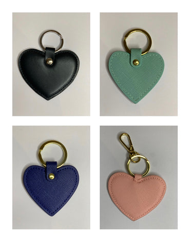 Heart Key Ring Saffiano Leather