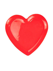 Valentines Red plastic Heart shaped plate