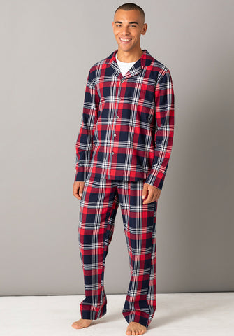 Tartan Men Adult 2 piece pyjama Lounge set  (family matching)