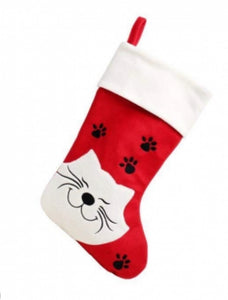 Christmas Stocking Red Cat design